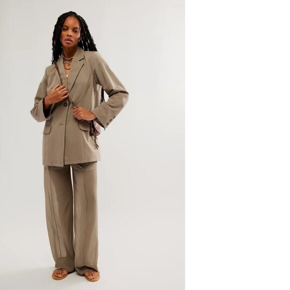 Free People Jackets & Blazers - Free People Sheer Soul Suit Set Blazer and Pants Size 8 NWOT